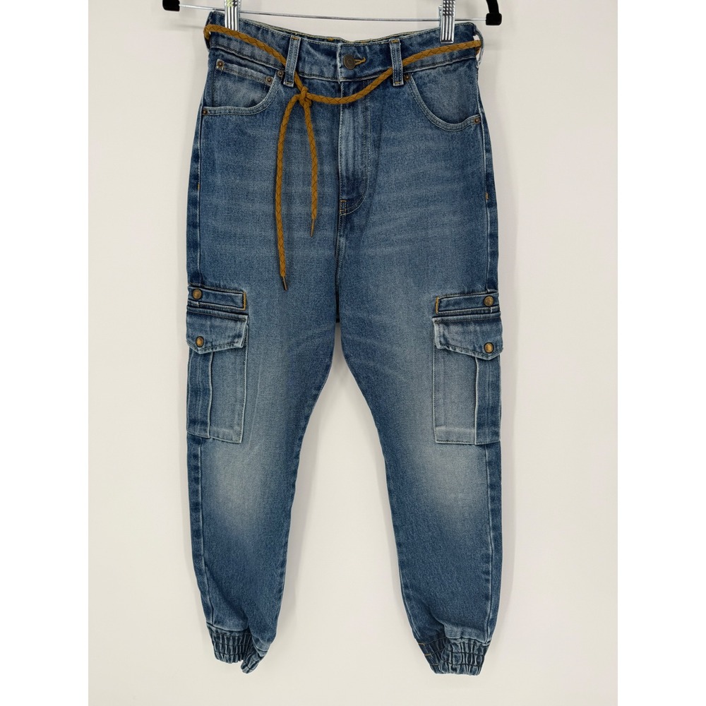 SER.O.YA VERONICA DROP CROTCH JOGGER JEANS TAHOE 100% ORGANIC COTTON SIZE 23 NWT